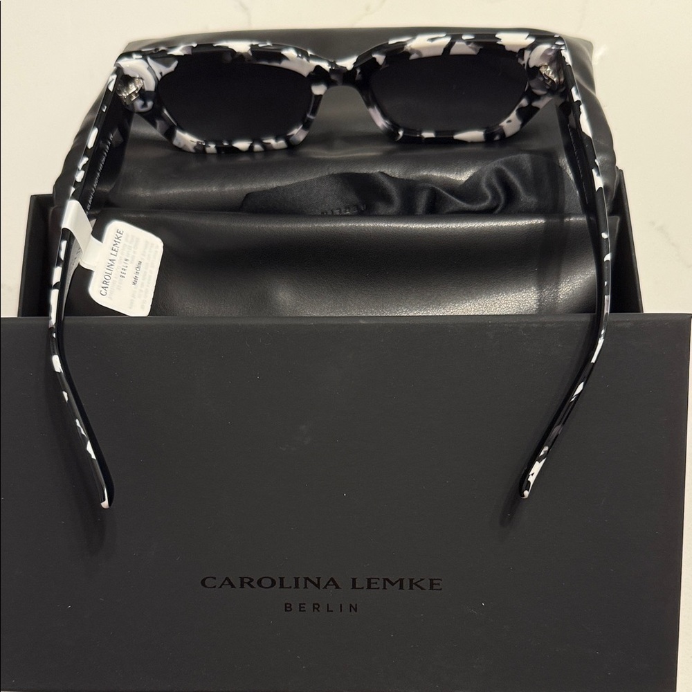 Carolina Lemke Black Cat-Eye Women's Sunglasses - Picture 3 of 4